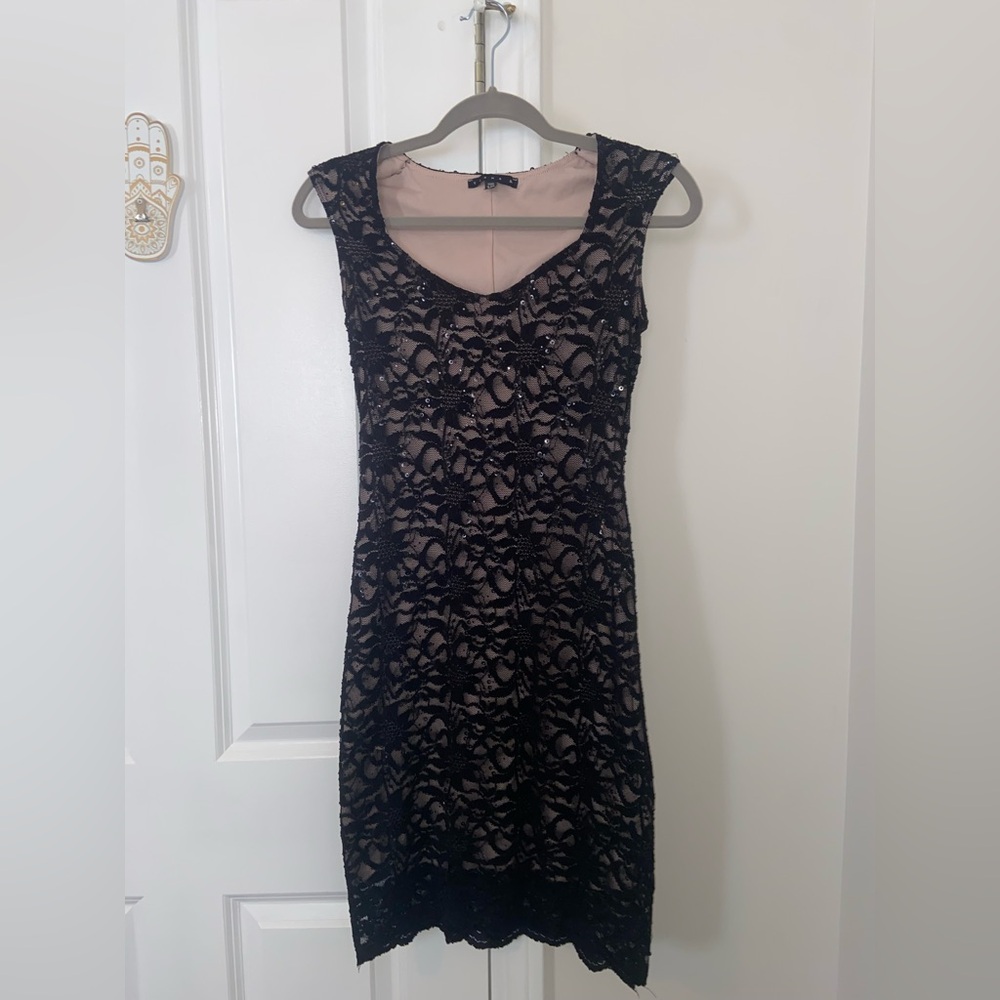 Tiana B. Black Lace Mini Dress